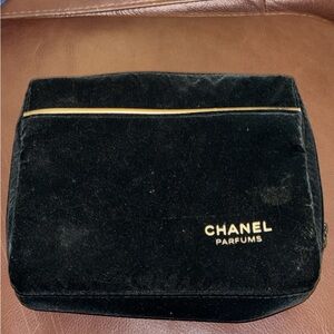 CHANEL Black Velvet Cosmetic Bag